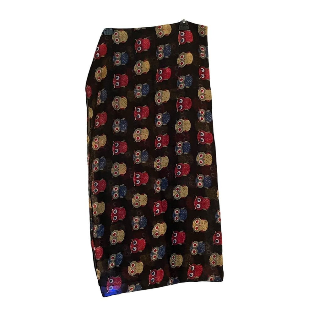 Large Scarf Owl Print 35 x 37 Wrap Modern Colorful
